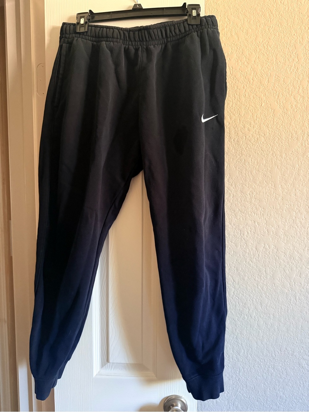 Nike Black mens Jogger Sweatpants with White Swoosh